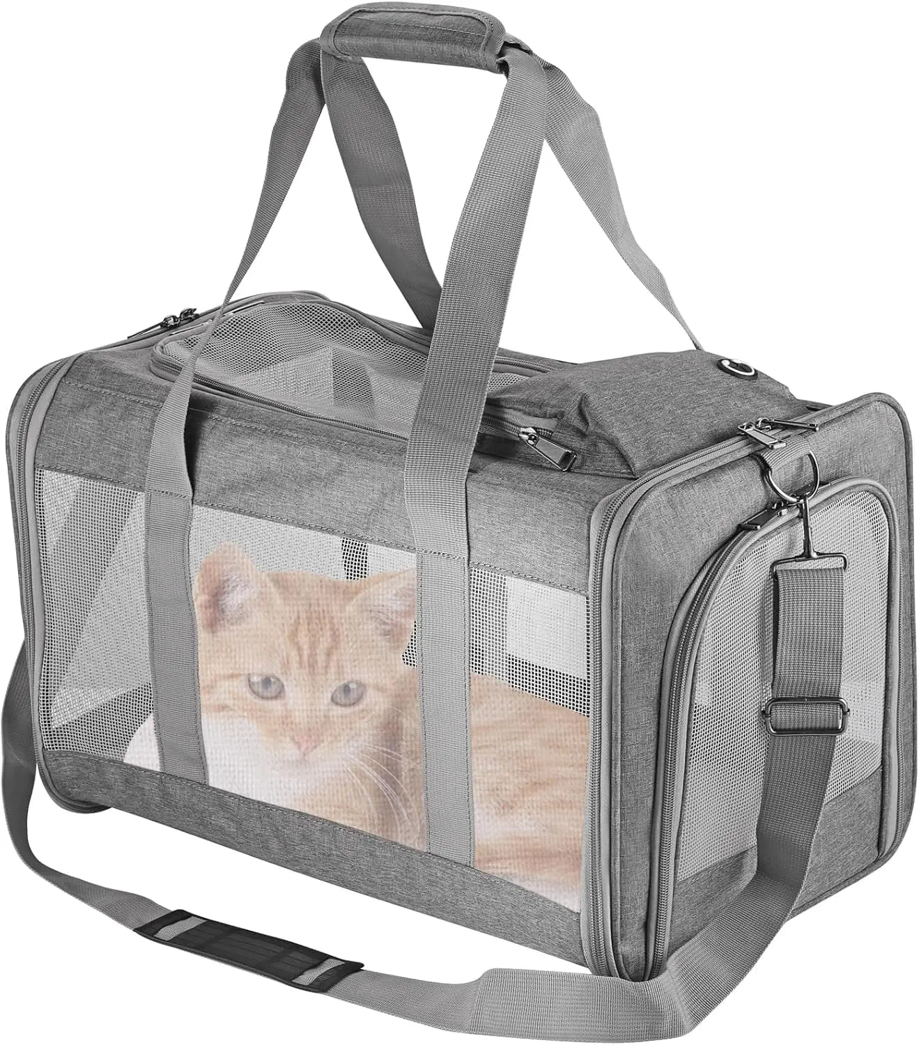 Airline Approved Pet Carrier for Cats  &  Dogs Soft Travel Bag with Breathable Honeycomb Board,Removable Support Board for Vet