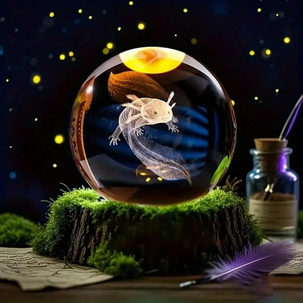 3D Crystal Ball Lamp, - Laser engraving animal lamps, - unique Unicorn night light, - Giant Panda, light up Chinese Dragon,