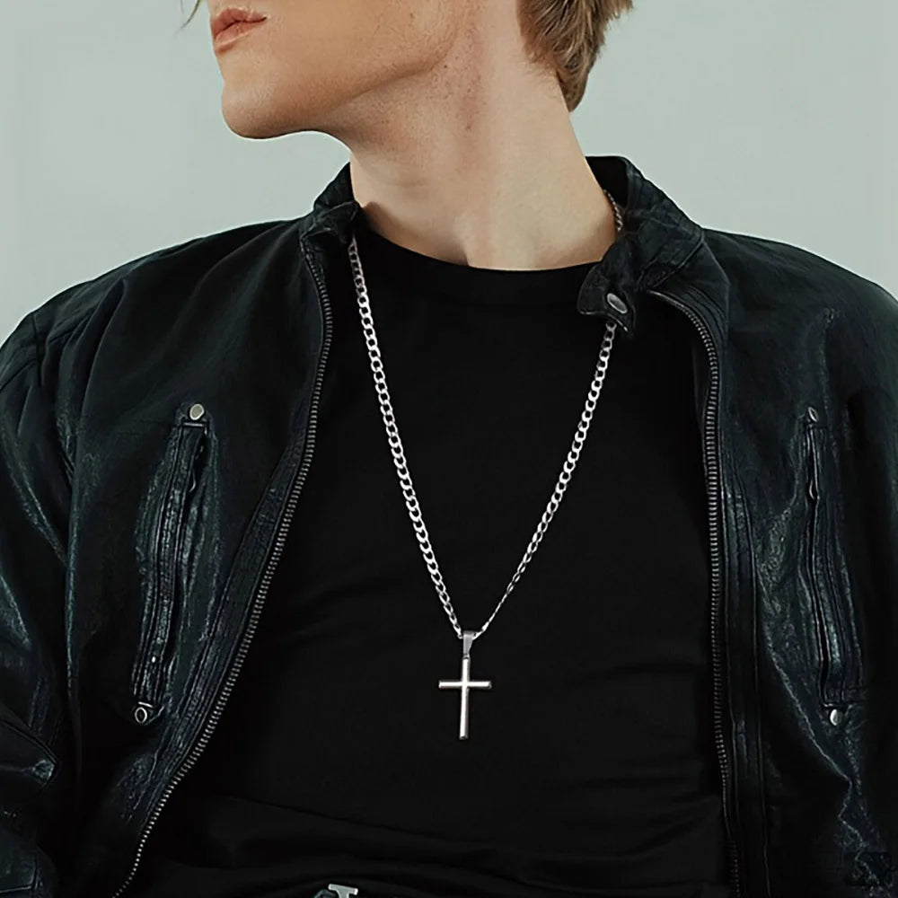 925 Sterling Silver Cross Necklace for Men & Women - Crucifix Pendant Necklace