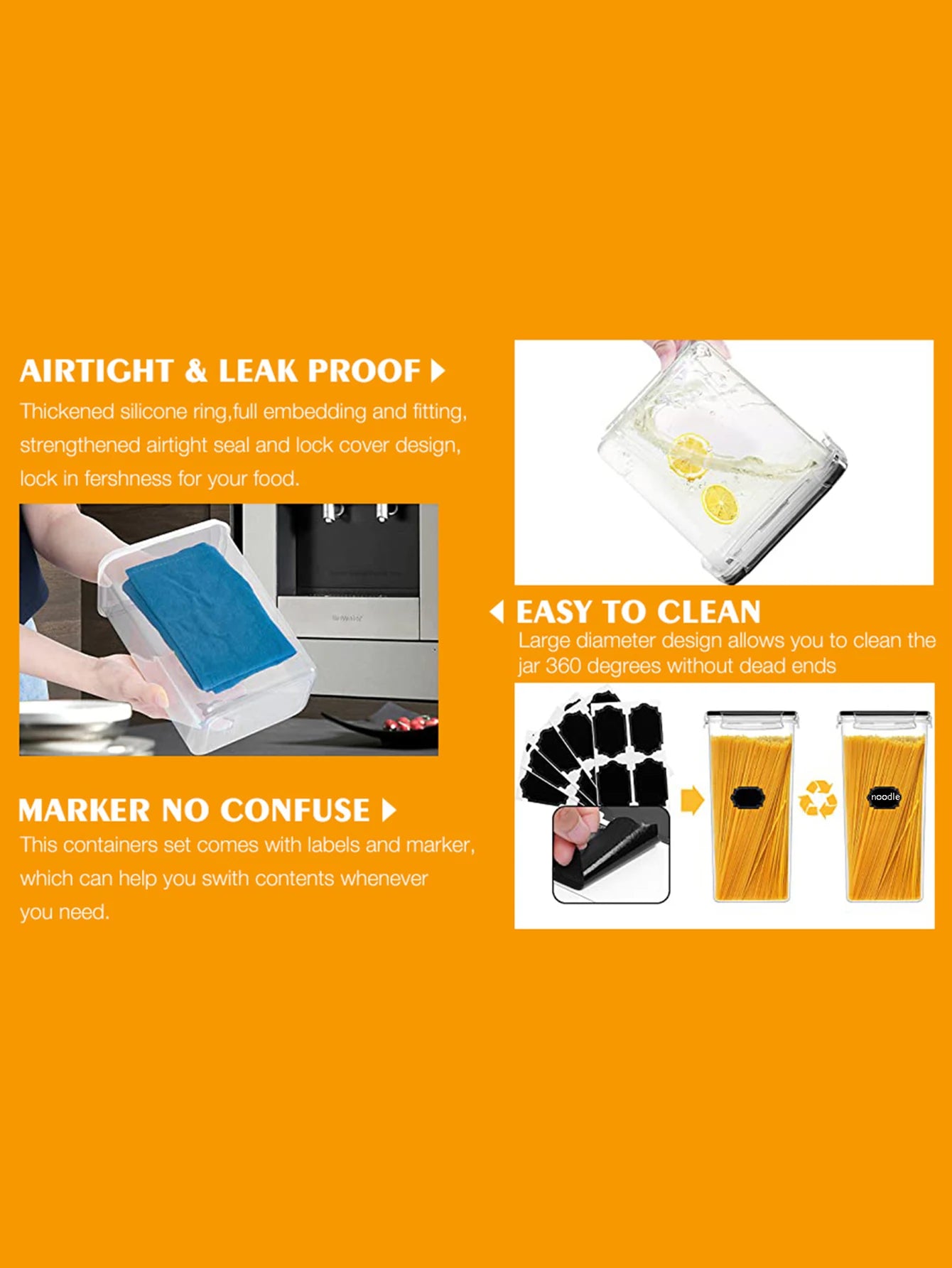 24pcs Airtight food storage containers with LIDS