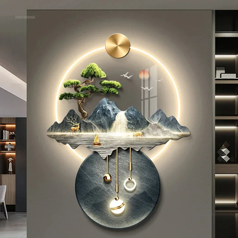 3d wall painting with lights -  Modern Hanging Home Decoration