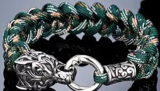 Never Fade Rock Viking Wolf Bracelet Men's