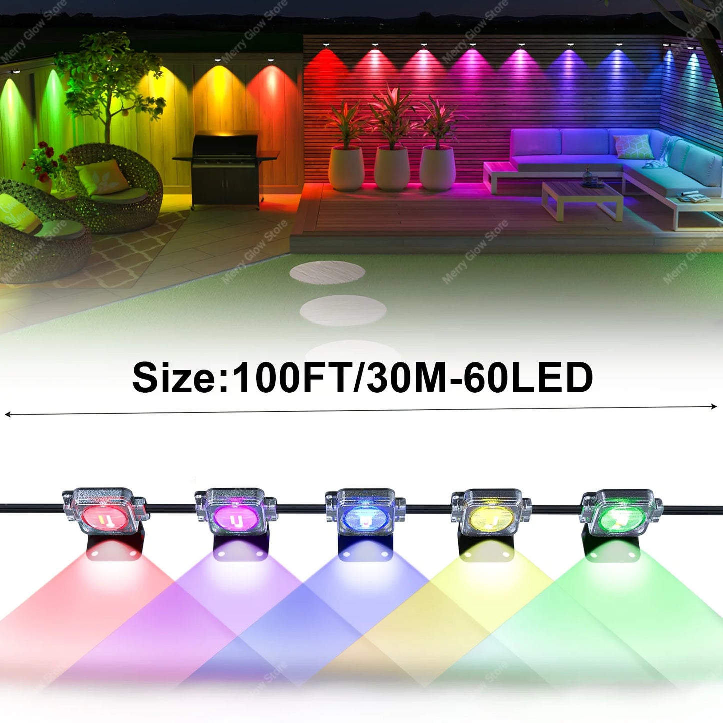 300FT Permanent Outdoor Eaves Light - Christmas Decorations Suitable For All Festivals Indoor And Outdoor