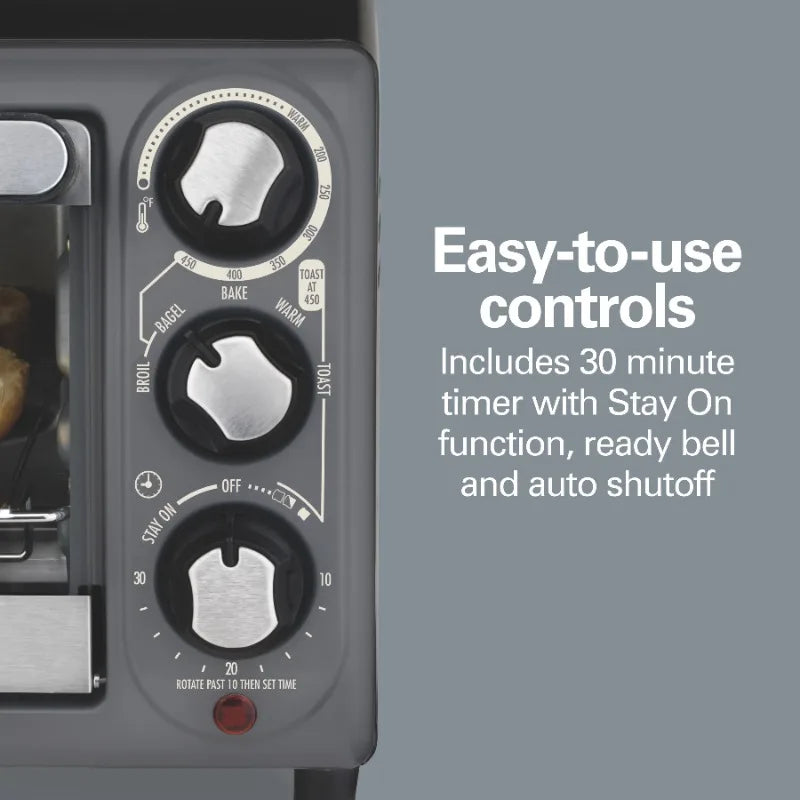 Hamilton Beach 4 Slice Toaster Oven, with 5 Versatile Cooking Modes