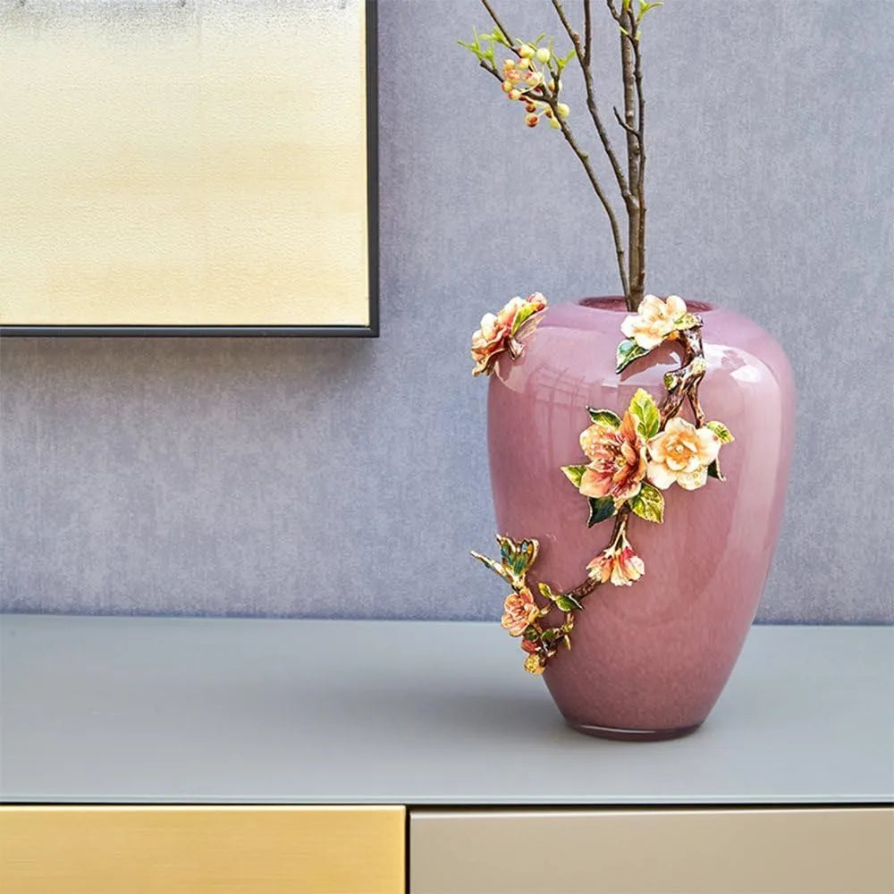 Decorative, Modern , Original Exquisite, Vase with Enamel Decoration