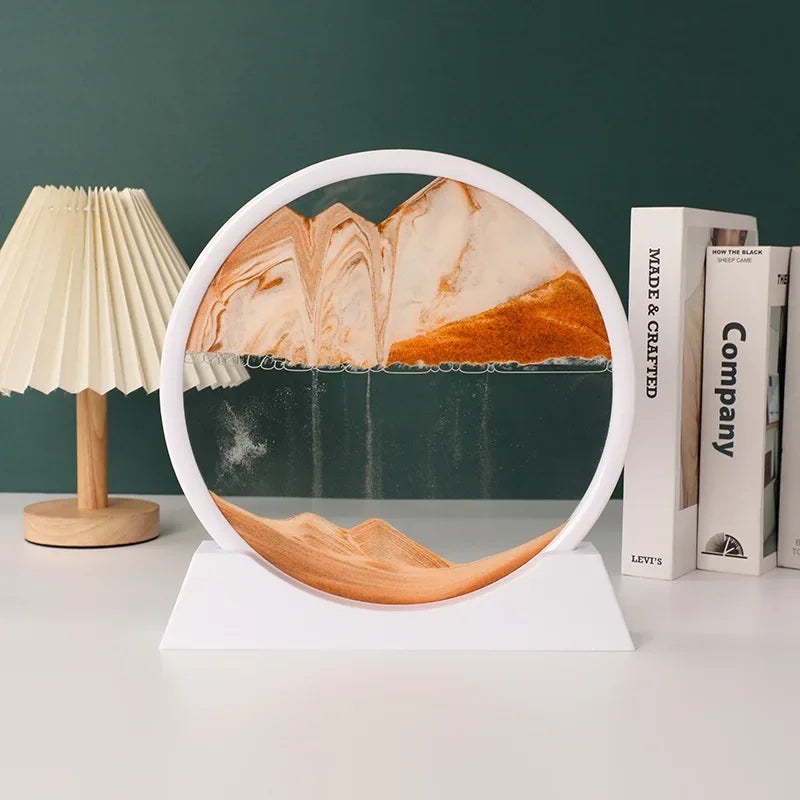 Sandscape Moving Sand Art Frame Flowing Sand 3D Dynamic Liquid Hourglass Quicksand Kinetic Sand Painting Office Home Decor Gifts