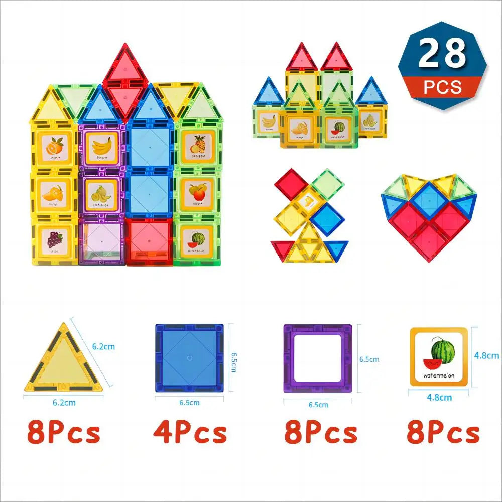 Romboss Magnetic Building Blocks Set - Magnetic Sheet Construction - Building Puzzle Tiles Boys & Girls