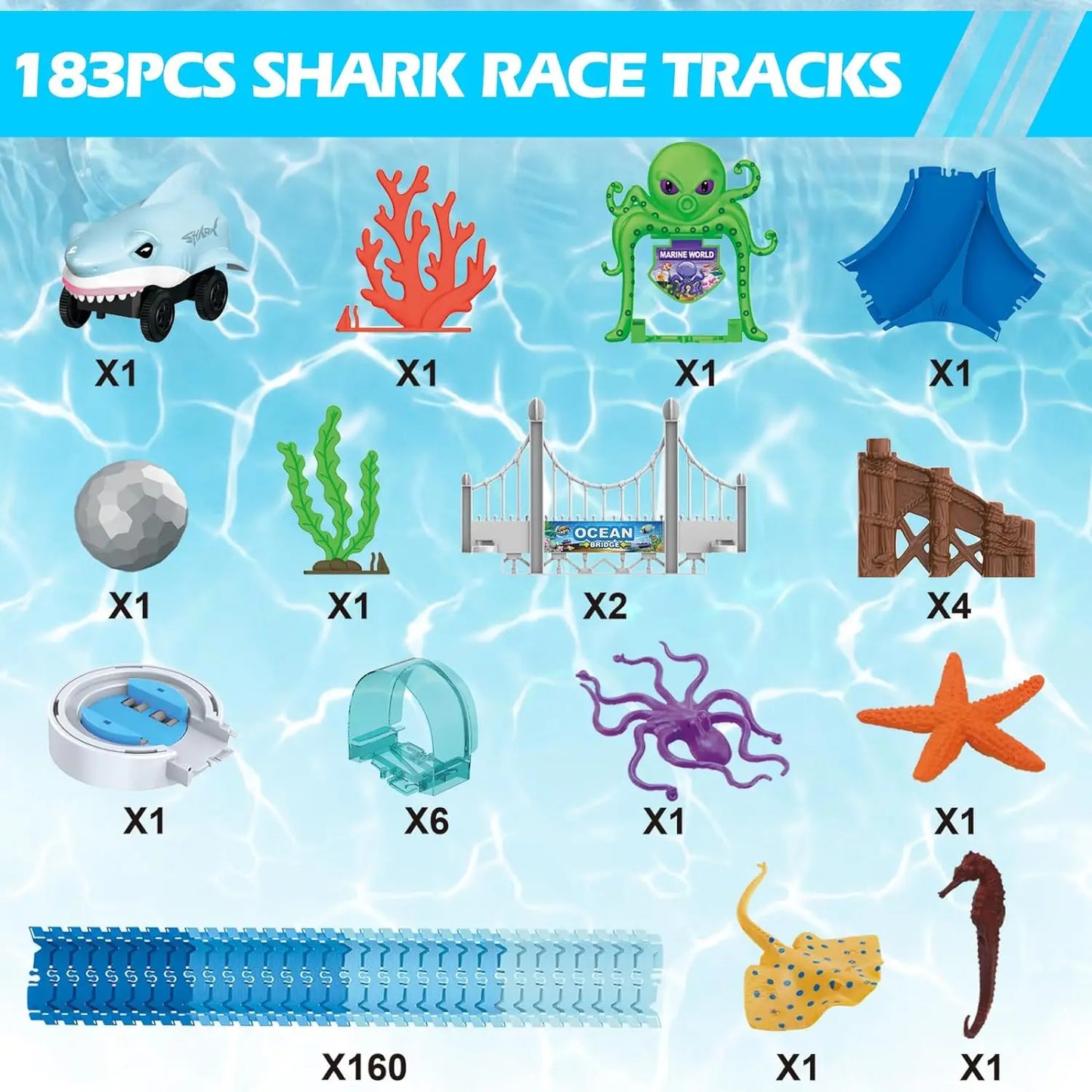 Track Toys Shark Race Car Toy for Boys Girls Age 3+