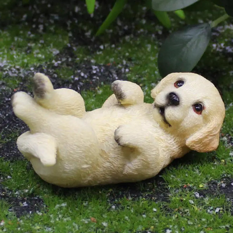 Resin Dog Figurines Garden Golden Retriever Sculpture Funny Home Ornament Creative Desk Sculpture For Yard Flower Bed Living