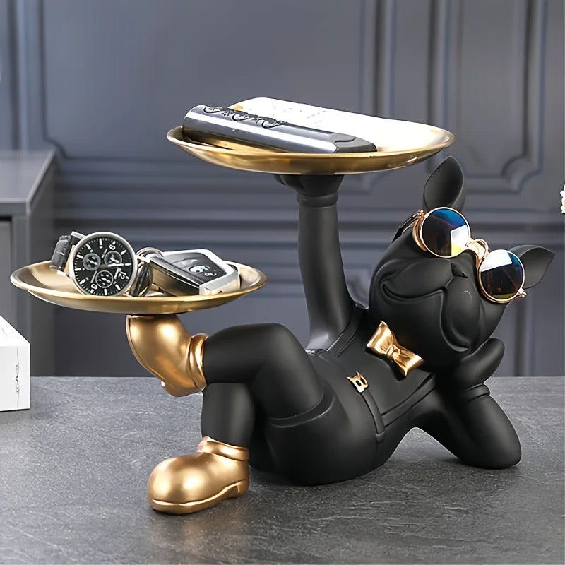 Bulldog Animal Figurines - Tray Candy Snack