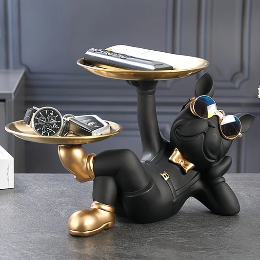 Bulldog Animal Figurines - Tray Candy Snack