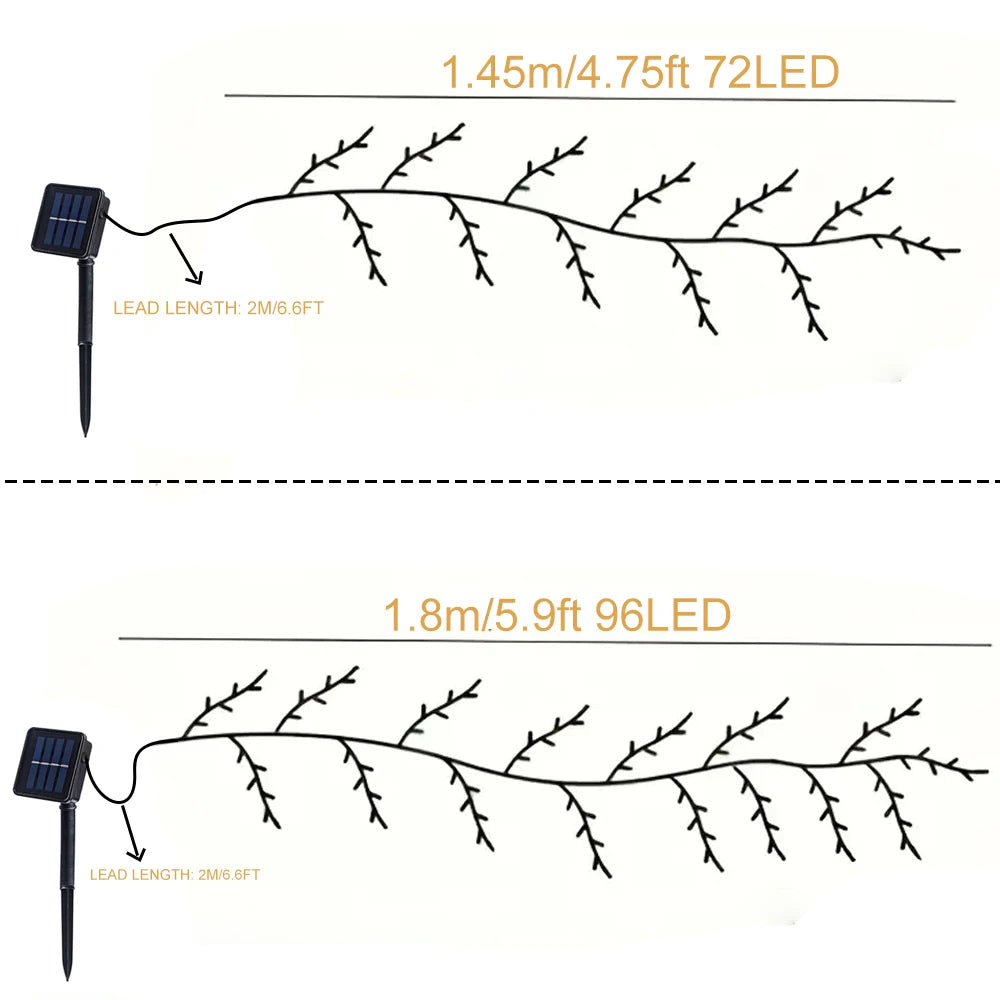 Outdoor Lighting - Light String Solar Tree and Vine Lamp - 96LED Tree Branches Light - Waterproof  - Decorative Lights