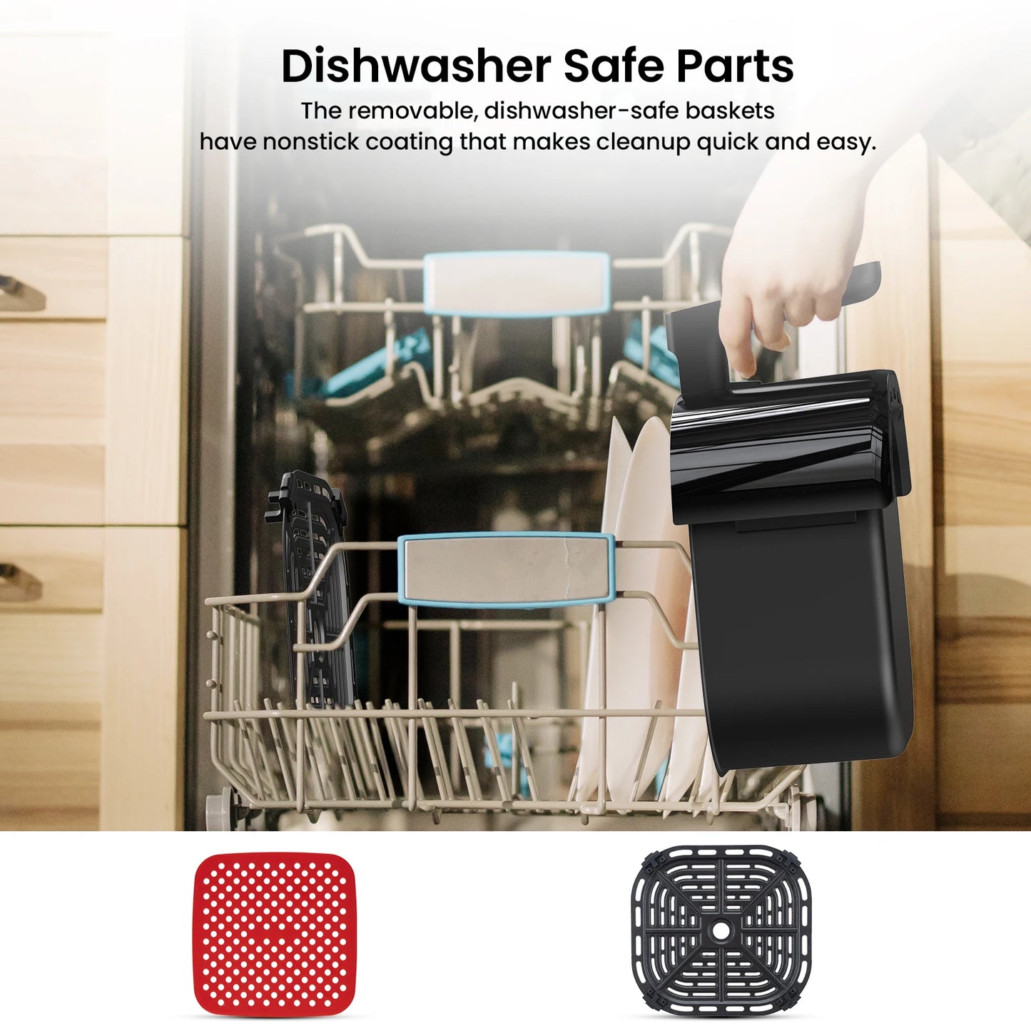 5 Quart Digital Display Air Fryer Toaster Oven Combo with 8 Cooking Presets - Oilless Cooker, - Visible Window,- Dishwasher Safe Basket