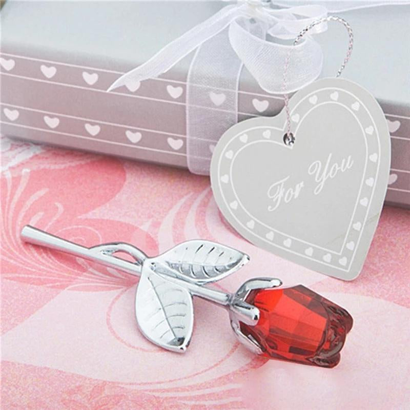 6 Colors Crystal Glass Rose Flower - Valentine's Day - X'mas  - Lovers' Gift