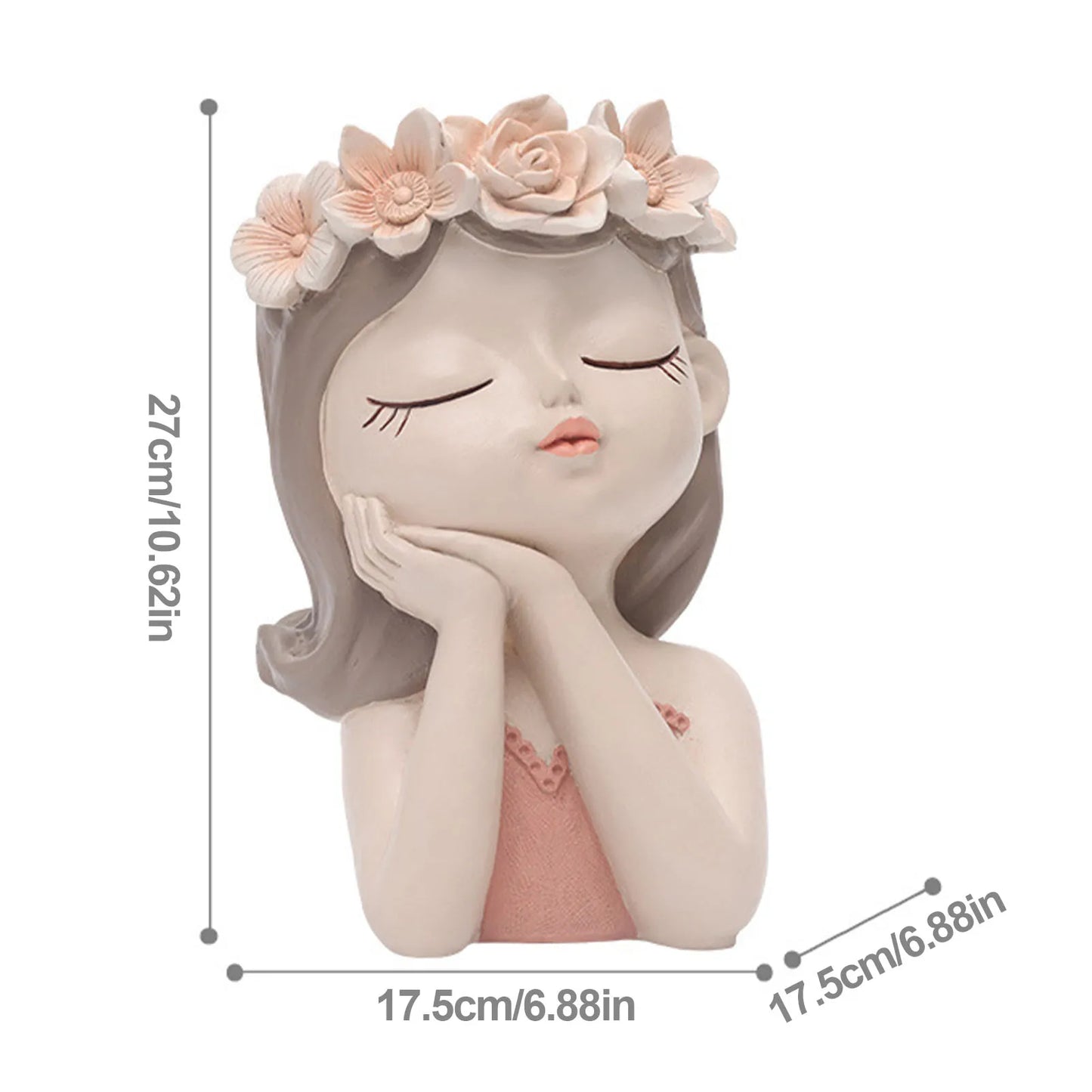 Creative Cute Girl Resin Flower Pot