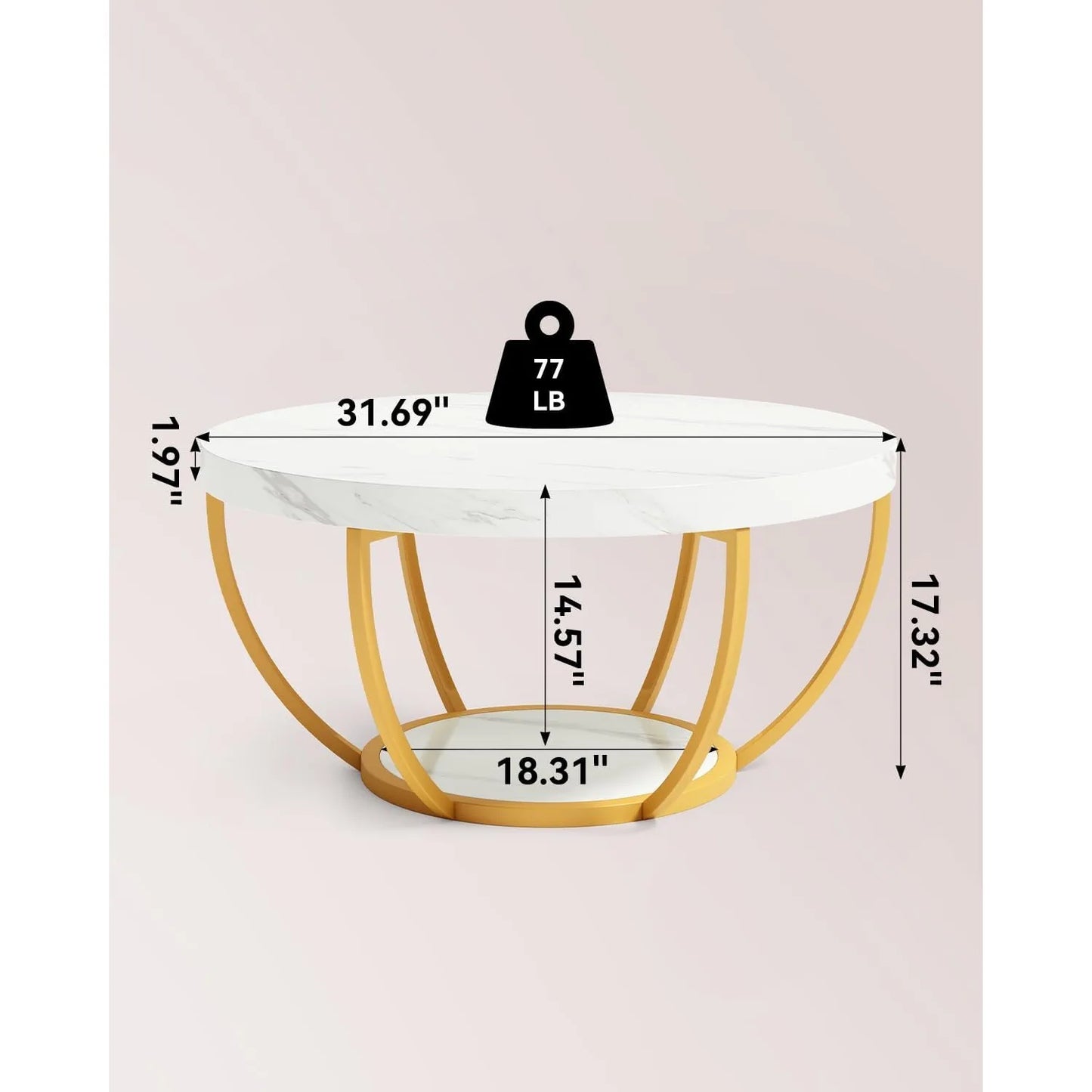 32" Rd. Wood Coffee Tables,