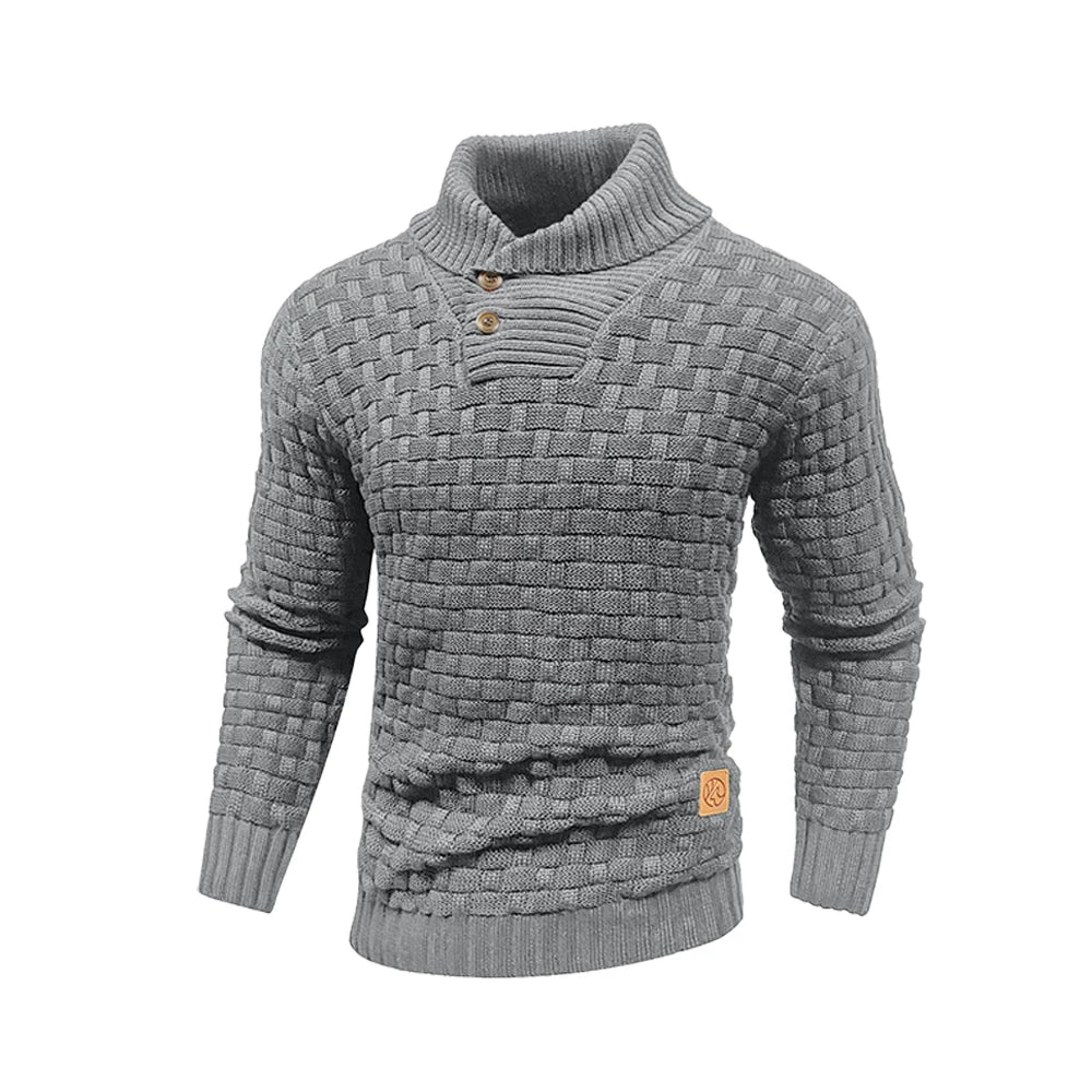 Men’s Knitted Sweater - Casual Crew Neck - Warm Long Sleeve -