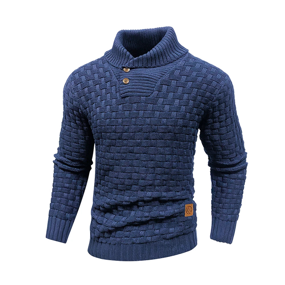Men’s Knitted Sweater - Casual Crew Neck - Warm Long Sleeve -