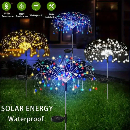 2/4/6/8/12pcs. - 200LED Outdoor Solar Fireworks Lights  - Waterproof - Solar Garden Flower Lights