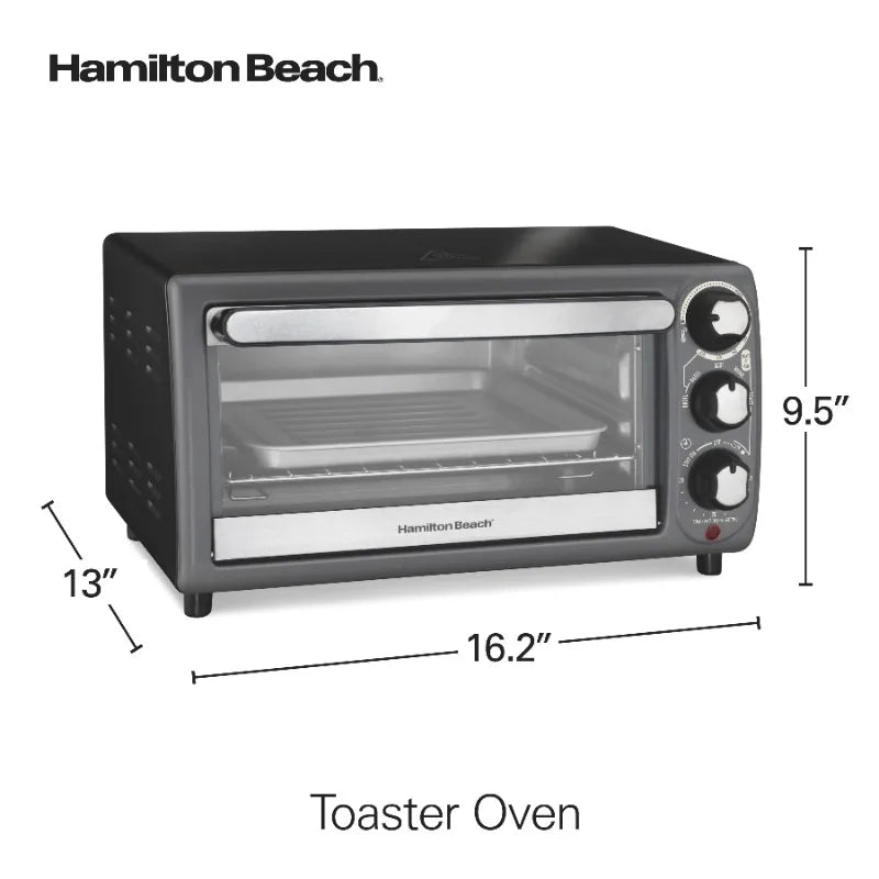 Hamilton Beach 4 Slice Toaster Oven, with 5 Versatile Cooking Modes