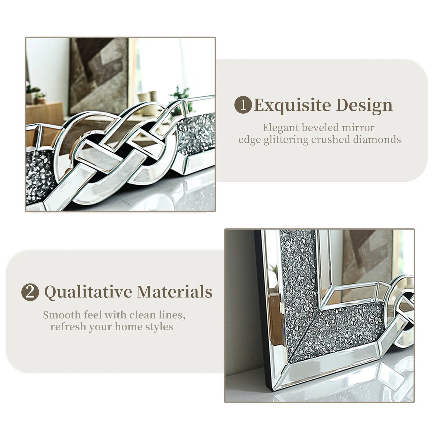 Rectangle Sparkling Decorative Wall Mirror