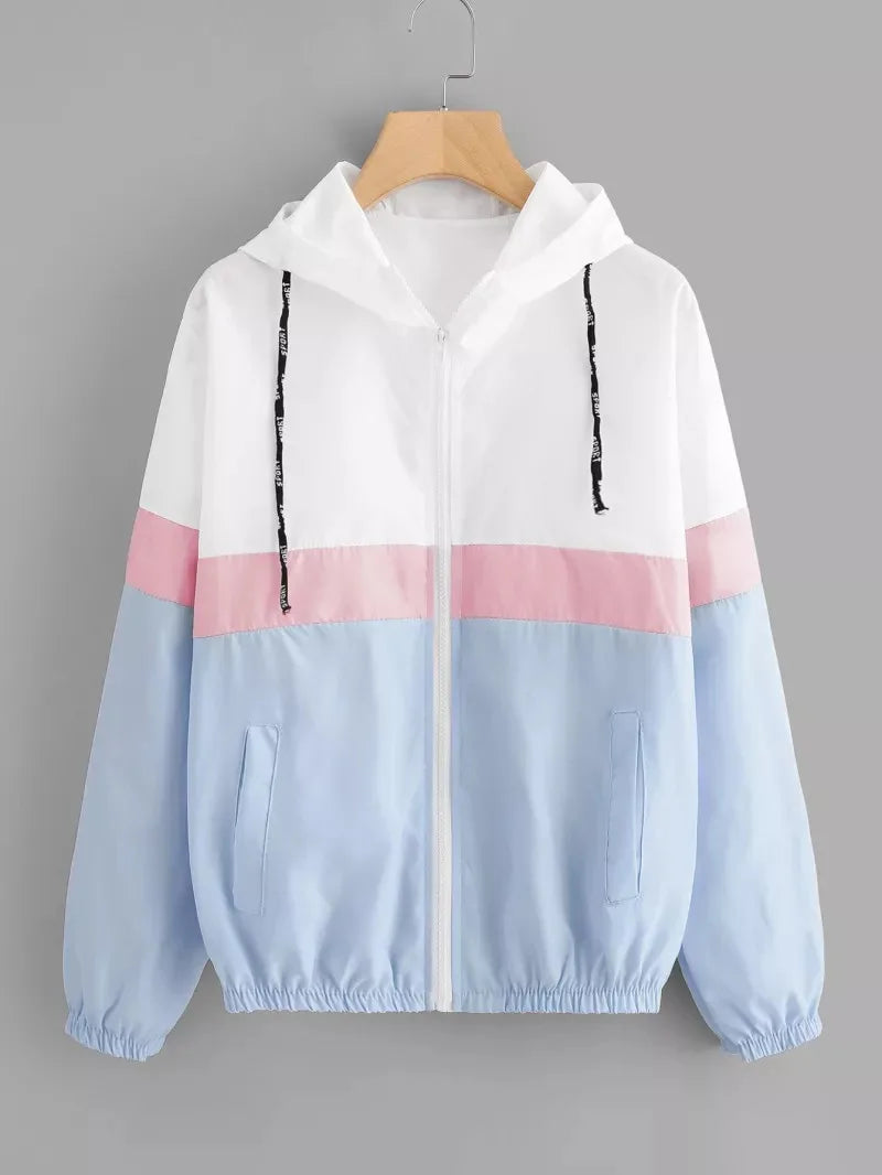 Fashion 2025  Quick Dry Women's Jackets - Windbreaker Sun Protection Patchwork Color Zipper Thin Summer Women Clothing