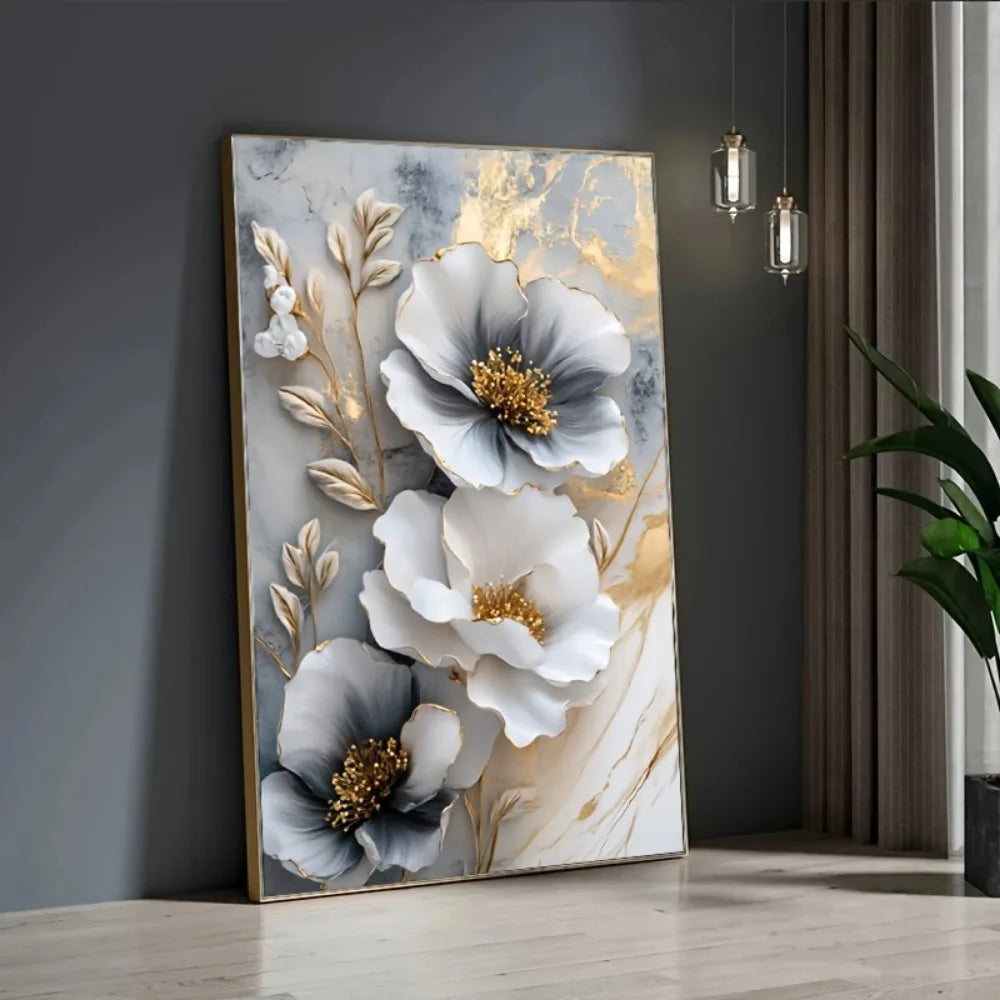 floral canvas framed 3D painting, suitable for any room