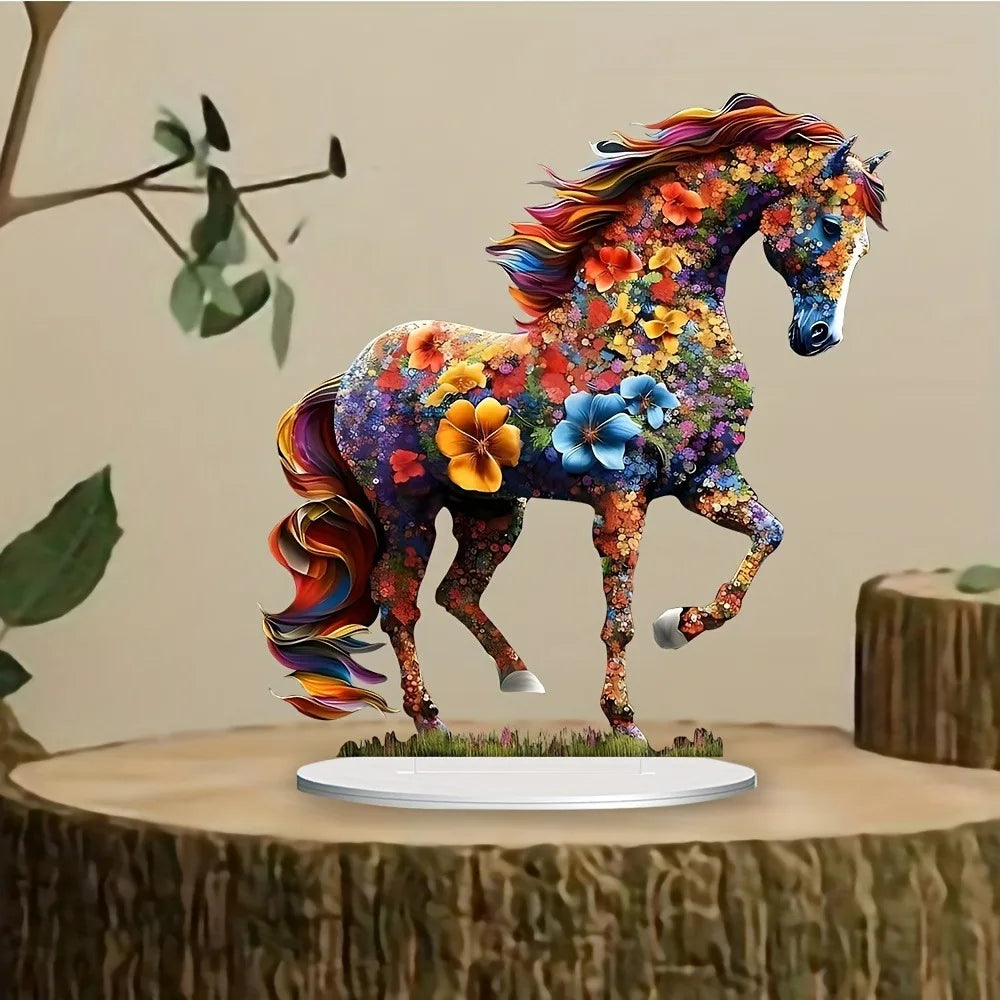 Colored Horse Statue - Light Catcher. Hollow-out design for bedroom, living room, study & porch.