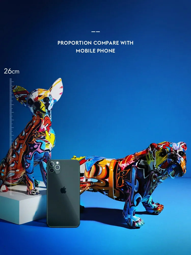 Simple Creative Painted Graffiti Living Room - Color Dog Decorations -