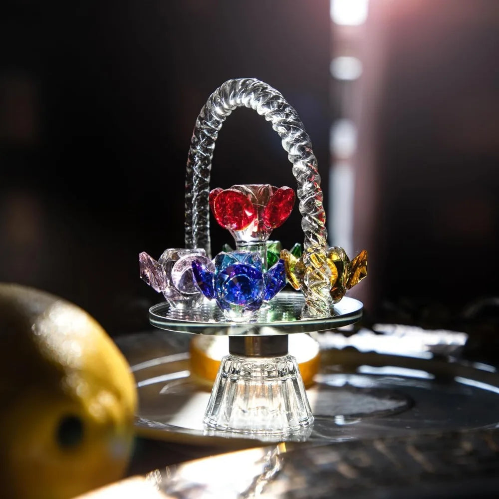 Crystal Sunflower Figurine Collectible Glass Flower Ornament Statue