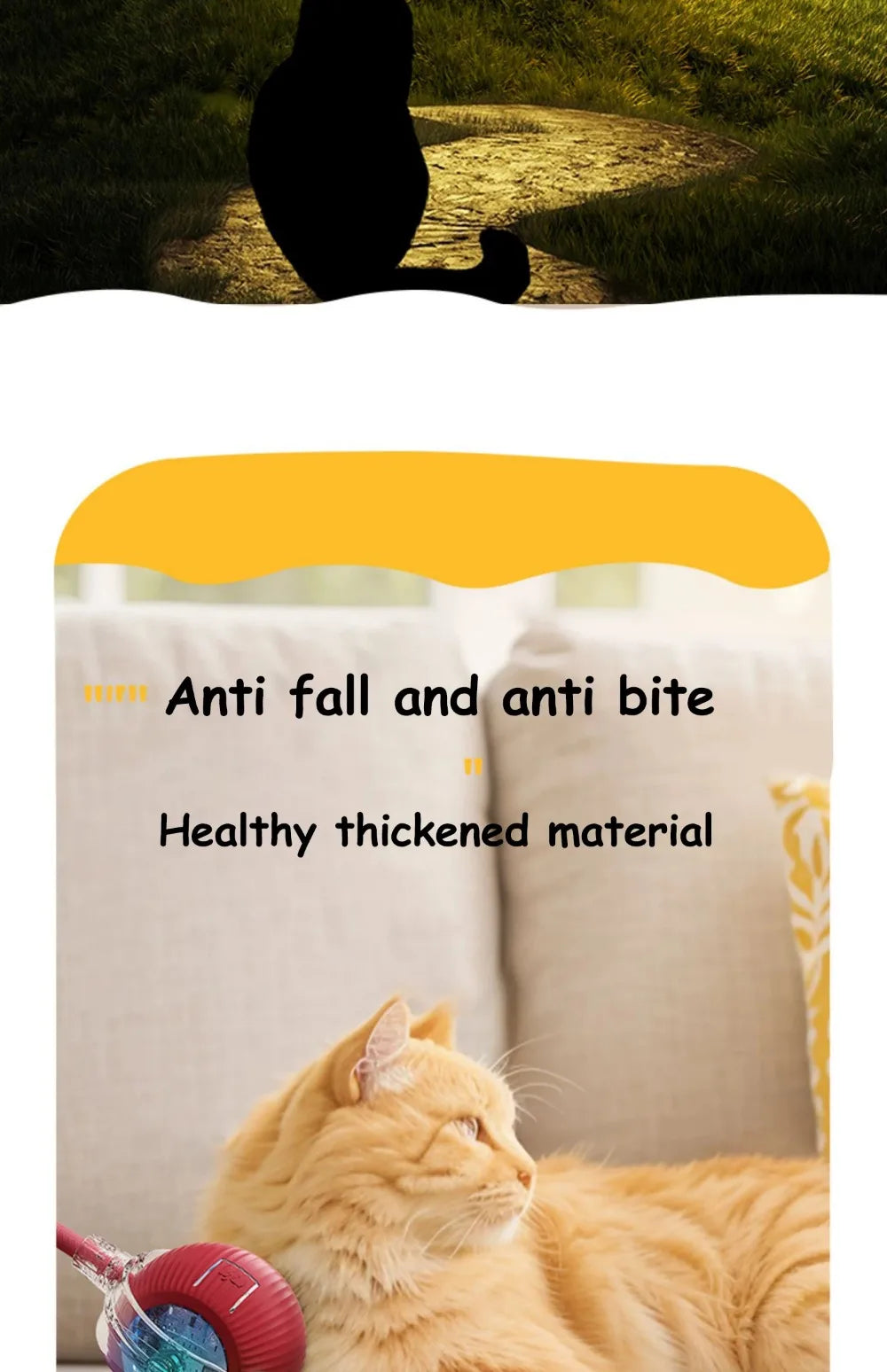 New Cat Interactive Ball Toy Automatic Rolling Ball - Faux Tail Rechargeable Smart Pet Electric Toy Dog