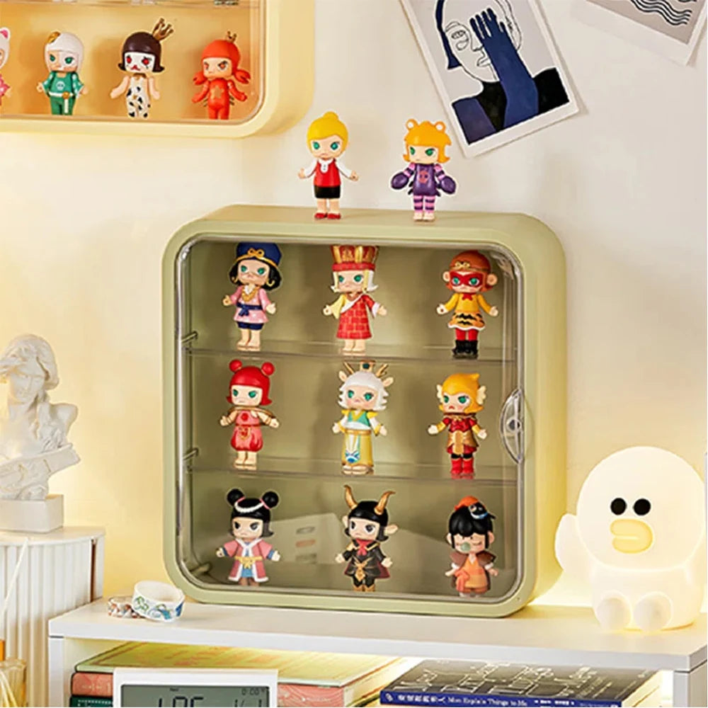 Clear Display Case for Figures, Wall-Mounted Doll Storage - 3Layer Storage Box