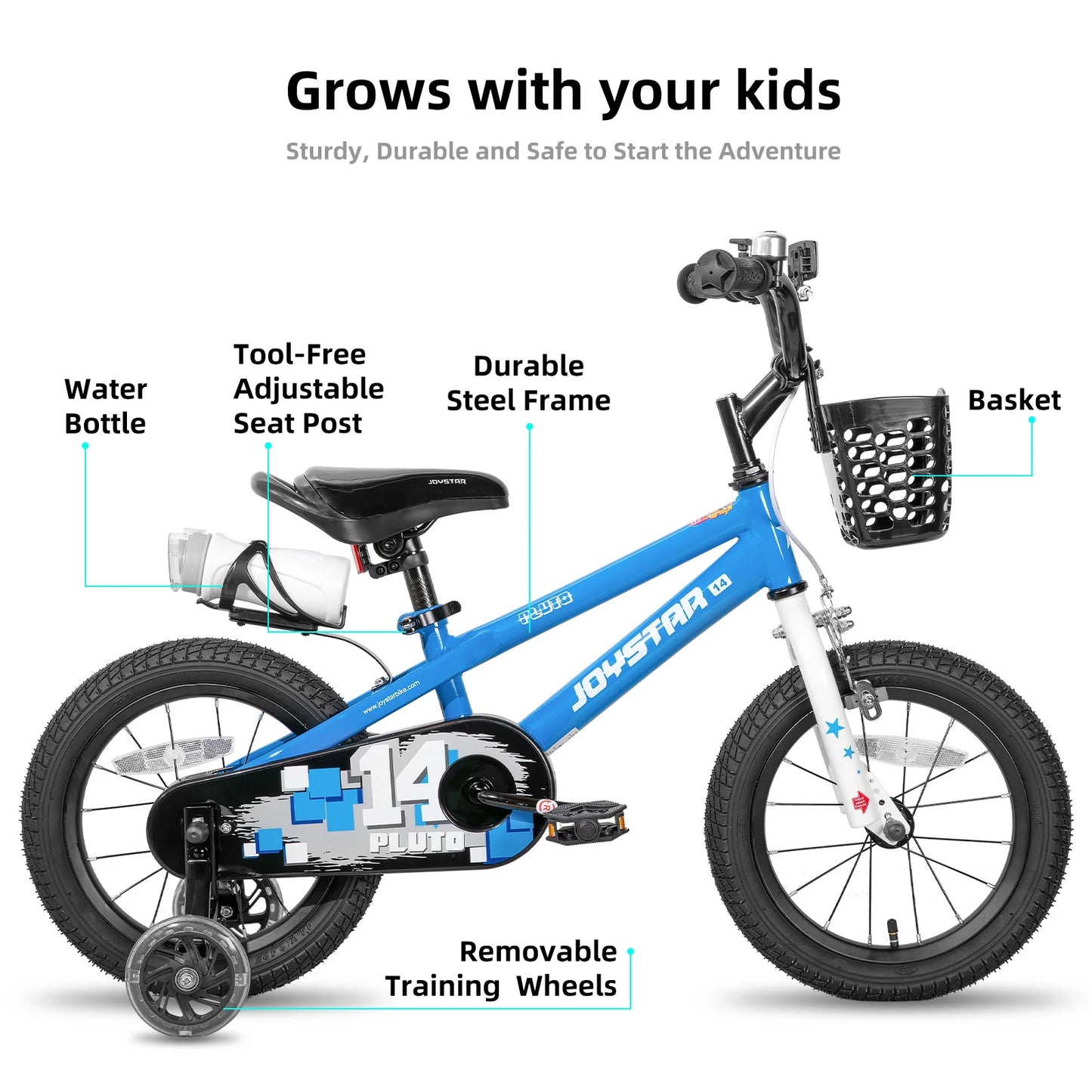 JOYSTAR 12 14 16 18 20 Inch Kids Bike with Light - Up Training Wheels,-  Bicycle for Boys Girls Age 3-12 Years