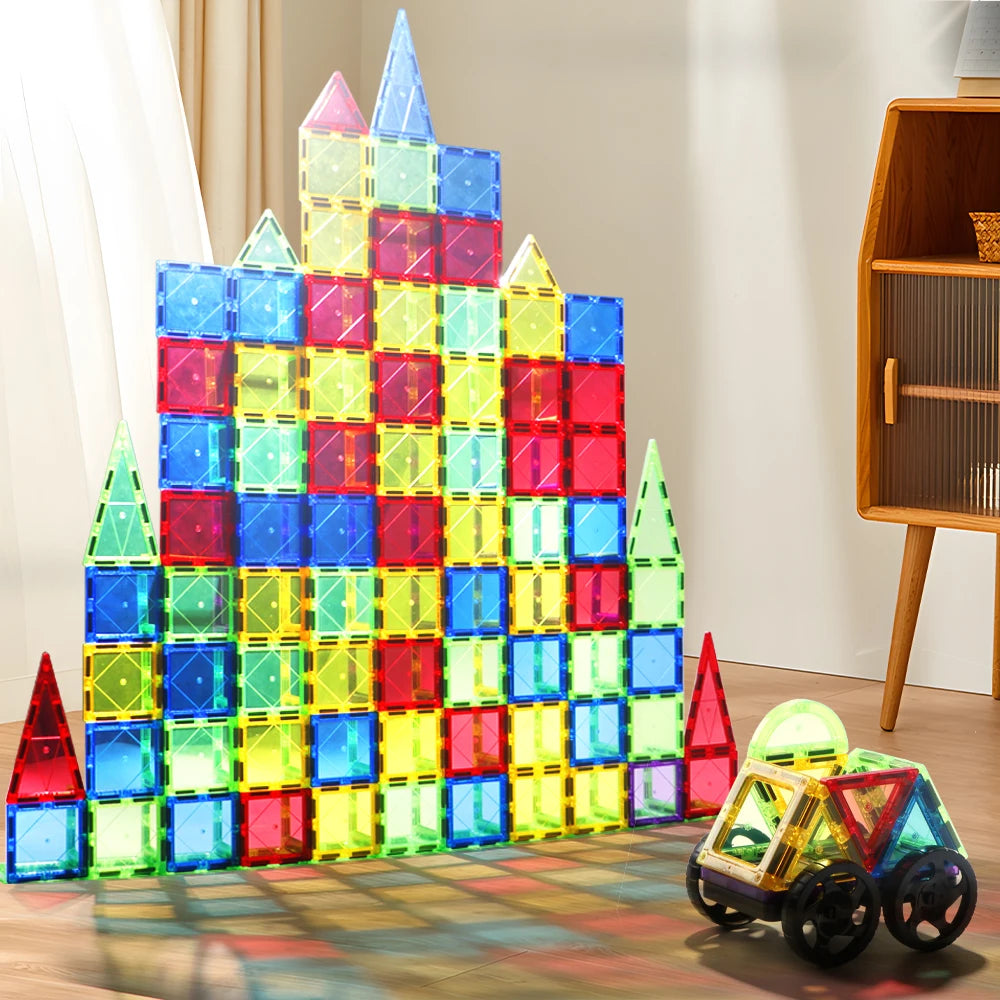Romboss Magnetic Building Blocks Set - Magnetic Sheet Construction - Building Puzzle Tiles Boys & Girls