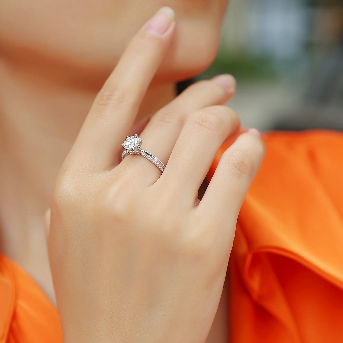 1ct 2ct 3ct Moissanite Ring - 925 Sterling Silver - 18K Gold Plated Elegant Gift Jewelry