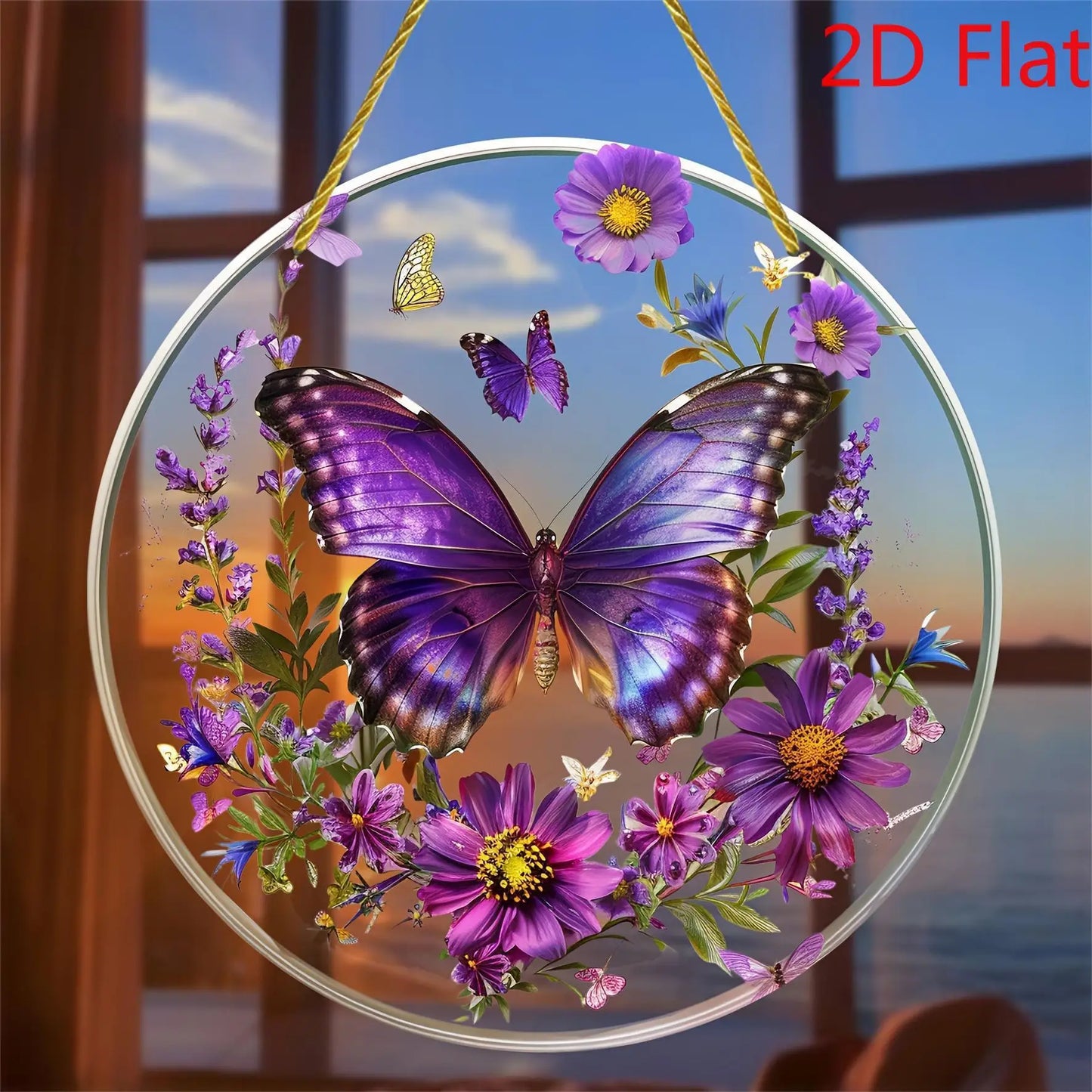 2D Purple Butterfly Suncatcher