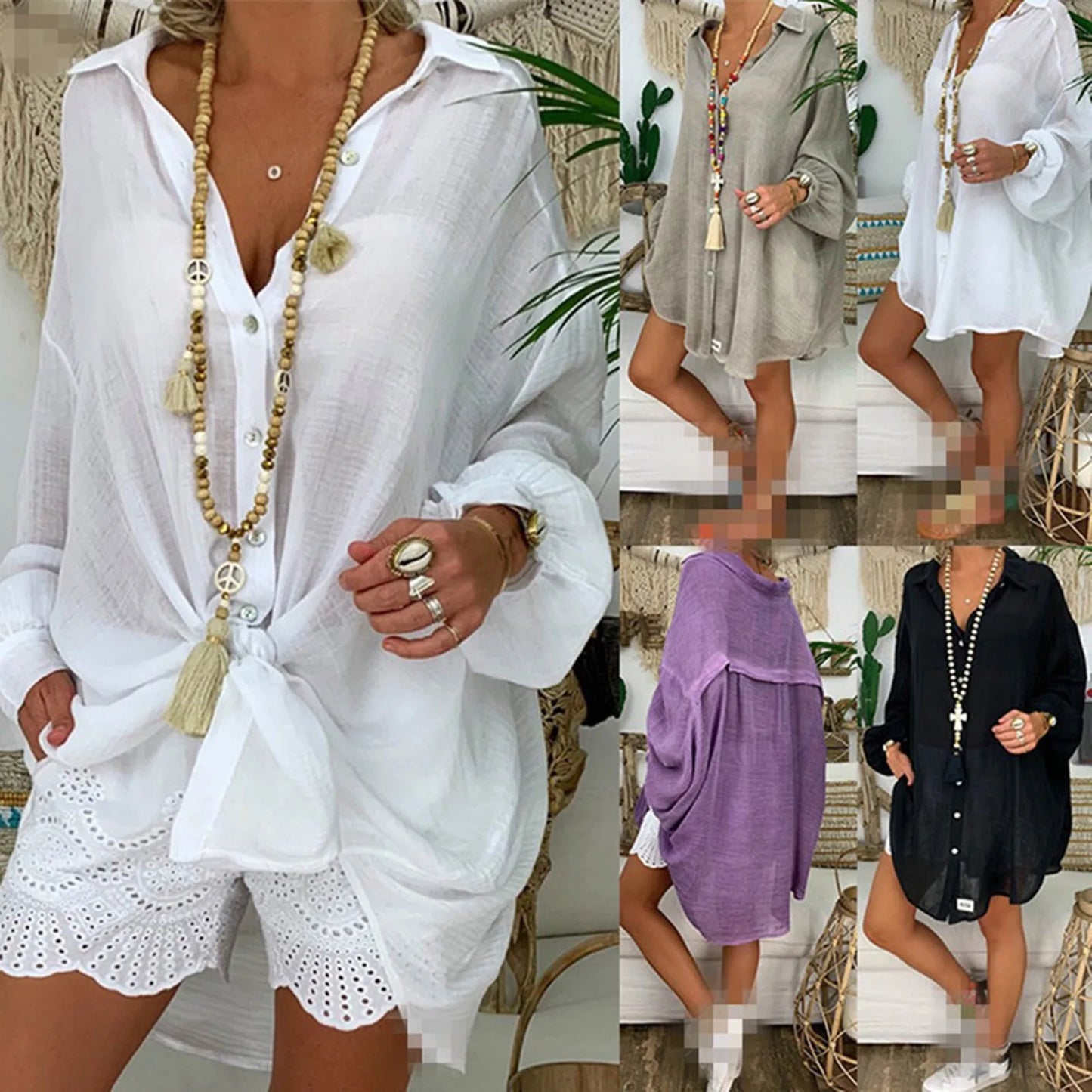 Loose Linen Shirts for Women