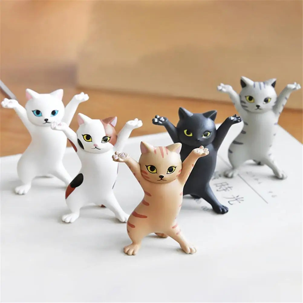 5PCS Animal Raising Hands - Dancing Cat Model - Cat Figures Toys for Children Room