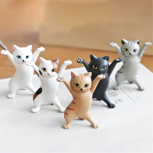 5PCS Animal Raising Hands - Dancing Cat Model - Cat Figures Toys for Children Room