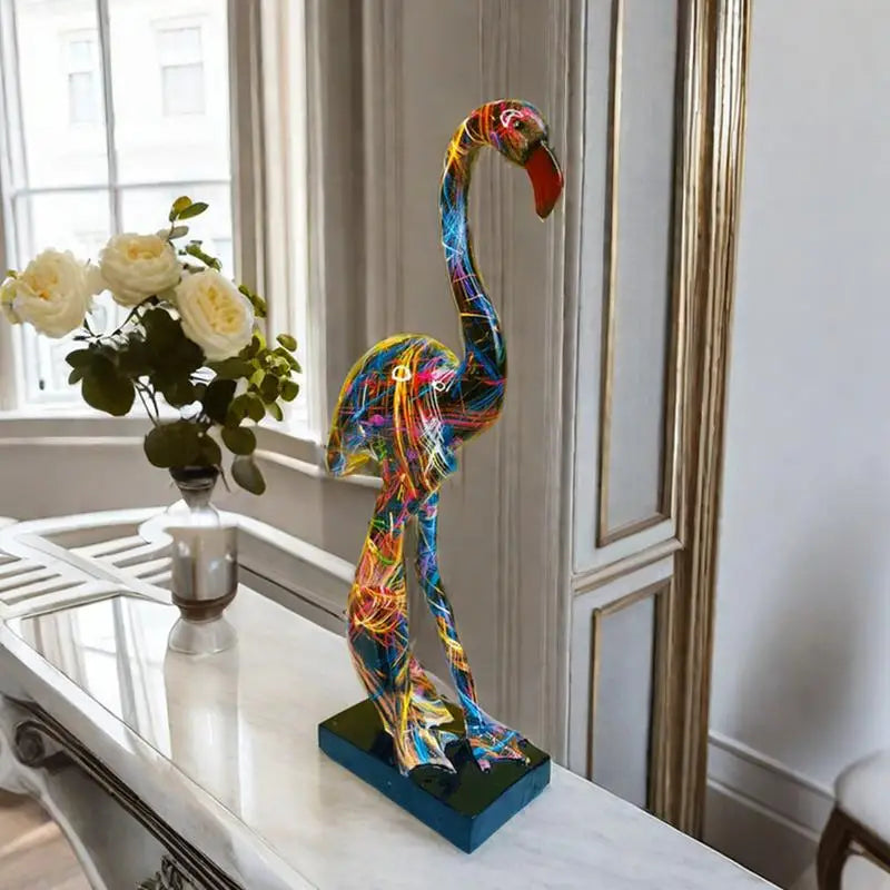 Modern Colorful French Flamingo Statue