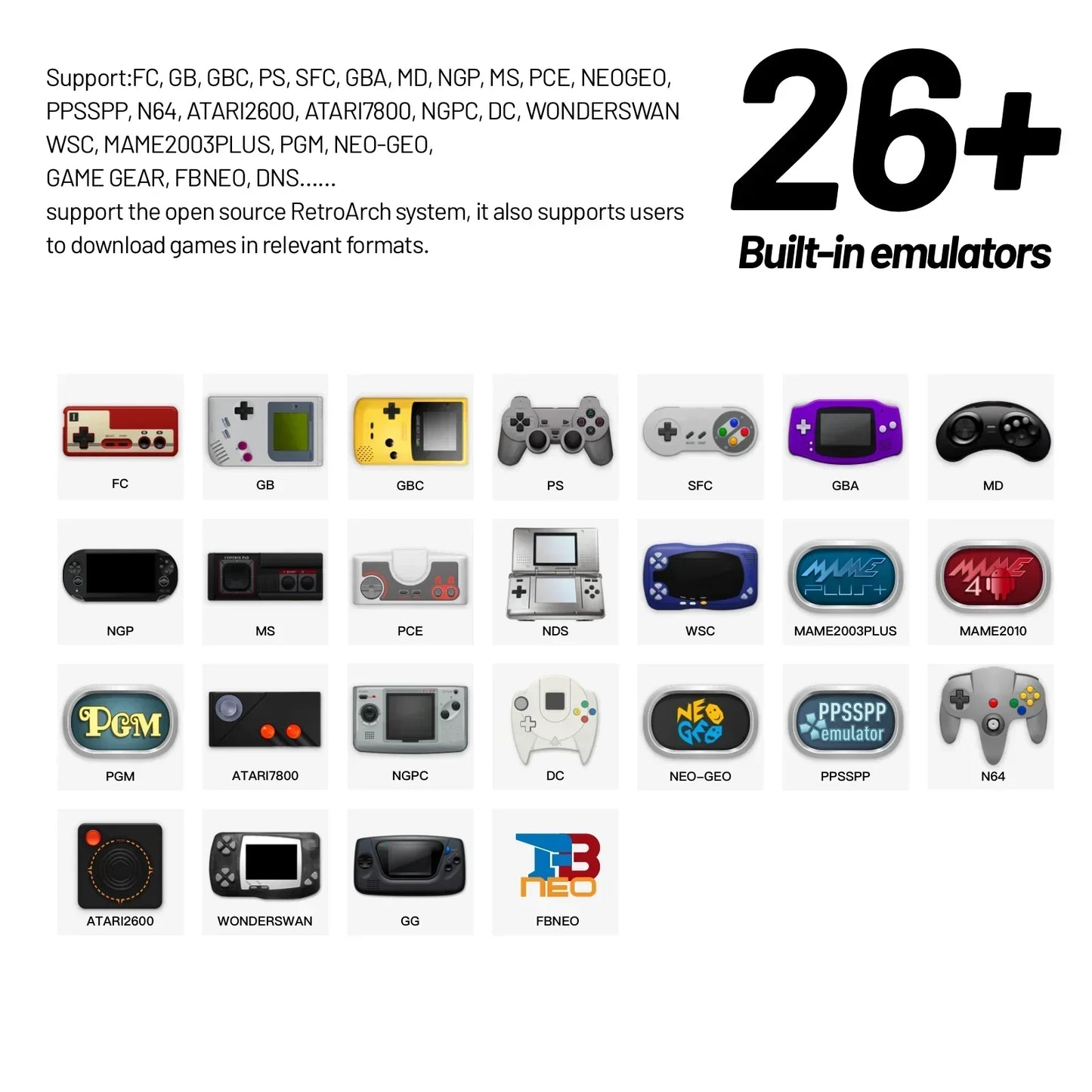 Trimui Smart Pro Handheld Game Console 4.96''- IPS Screen Linux System Joystick - RGB Lighting T