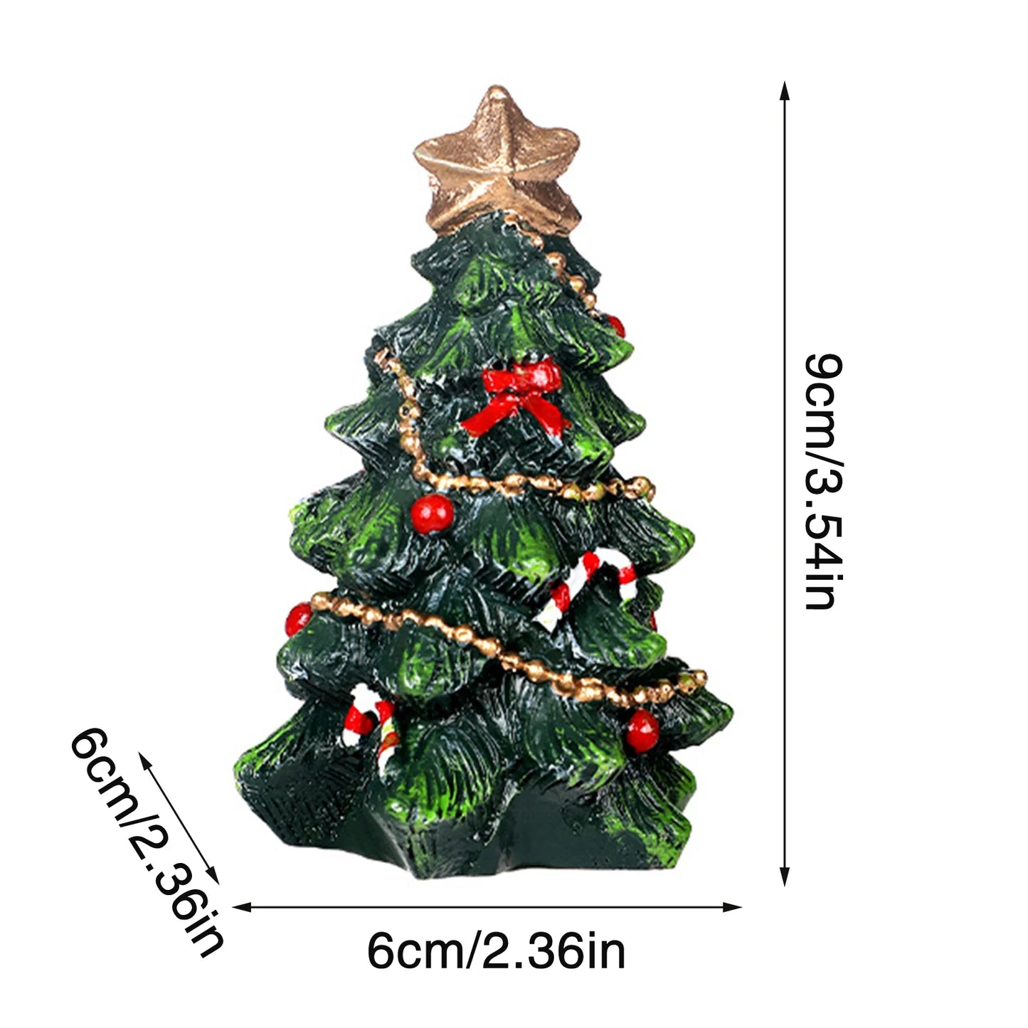 Tabletop Christmas Resin Tree Decor 3D Xmas Tree Christmas Tree Model for Christmas DIY Craft Party Decor MIAO-US