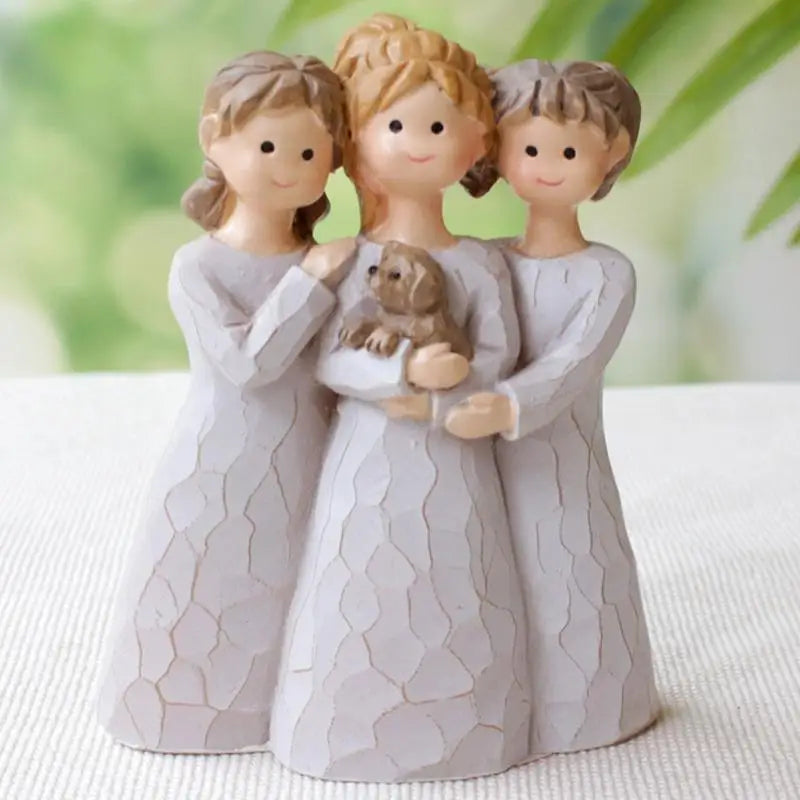 Three Sisters Statue Resin Friend Sculpture Angel Sisters Figurine For Best Friend Women Collection Art Crafts Birthday Gift