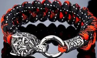 Never Fade Rock Viking Wolf Bracelet Men's