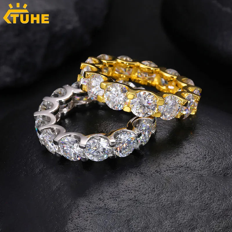 Unisex luxury 3MM-8MM CZ Copper Eternity Band Ring For Men or womenH