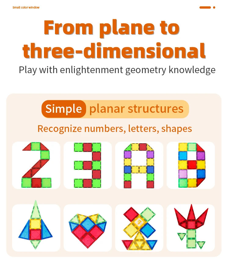 Romboss Magnetic Building Blocks Set - Magnetic Sheet Construction - Building Puzzle Tiles Boys & Girls