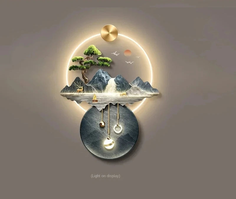 3d wall painting with lights -  Modern Hanging Home Decoration