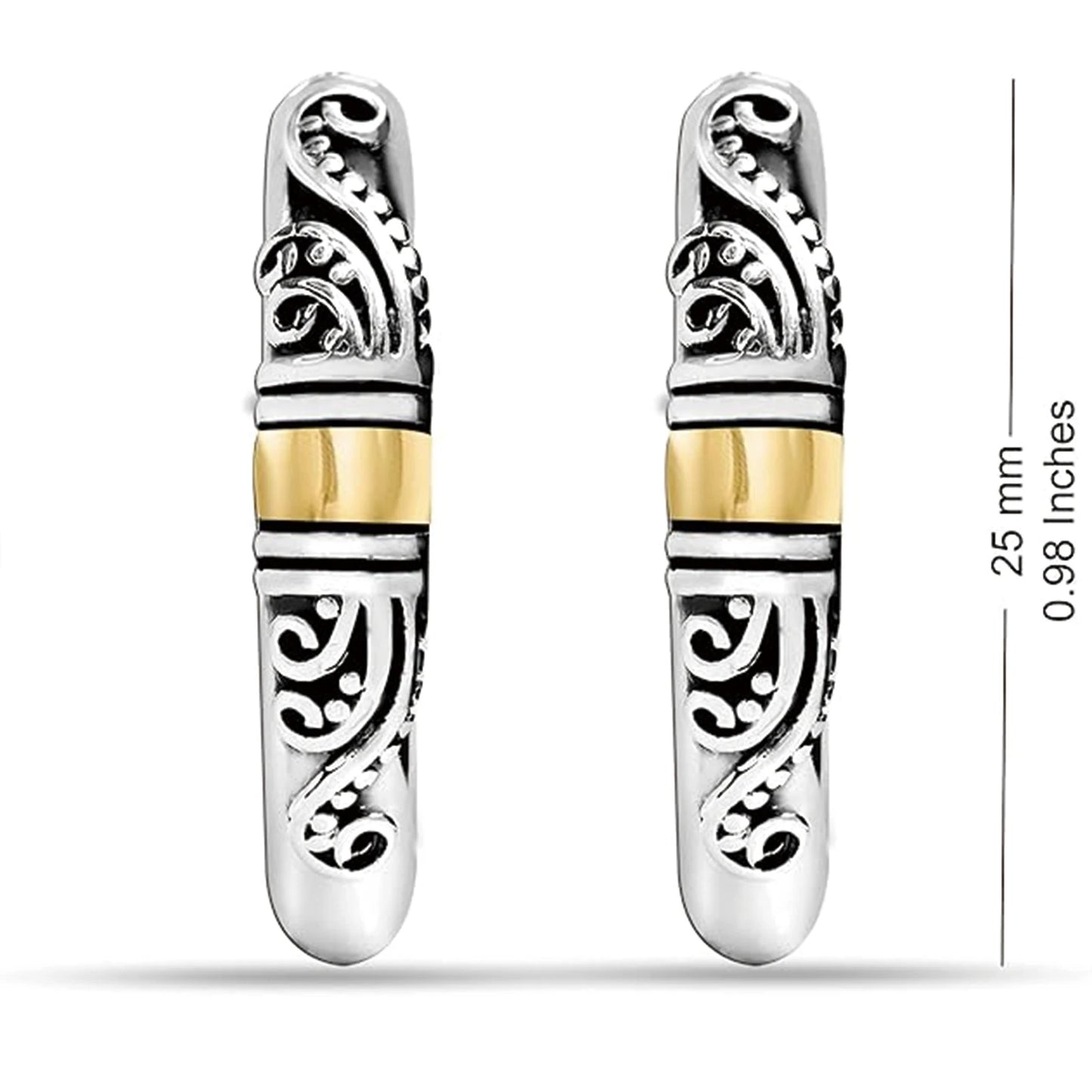 925 Silver, Bali Earrings -  Men's and Women's Earrings -  Perfect Gift for Friends, Lovers, & Mothers