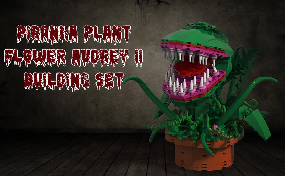 Audrey 2 Piranha Plant Bricks Compatible with Lego,-  Little Shop of Horrors Flowers Building Blocks,