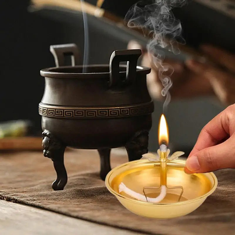 Butter Lamp Wick Holder Telescopic Alloy Lamp Holder - Floating Wick Holder - Votive Candle Holder For